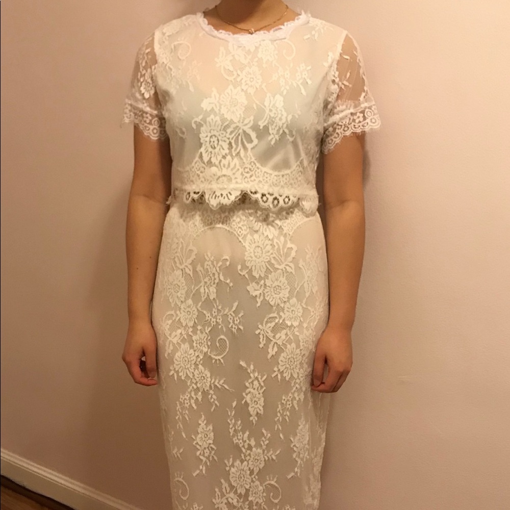 White lace outfit